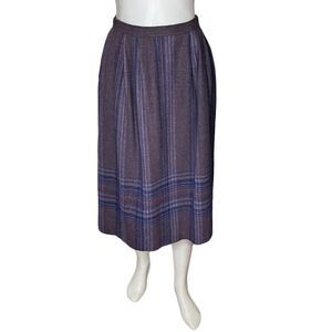 PENDLETON Purple Plaid Wool Skirt Midi Fully Lined VINTAGE Size 10